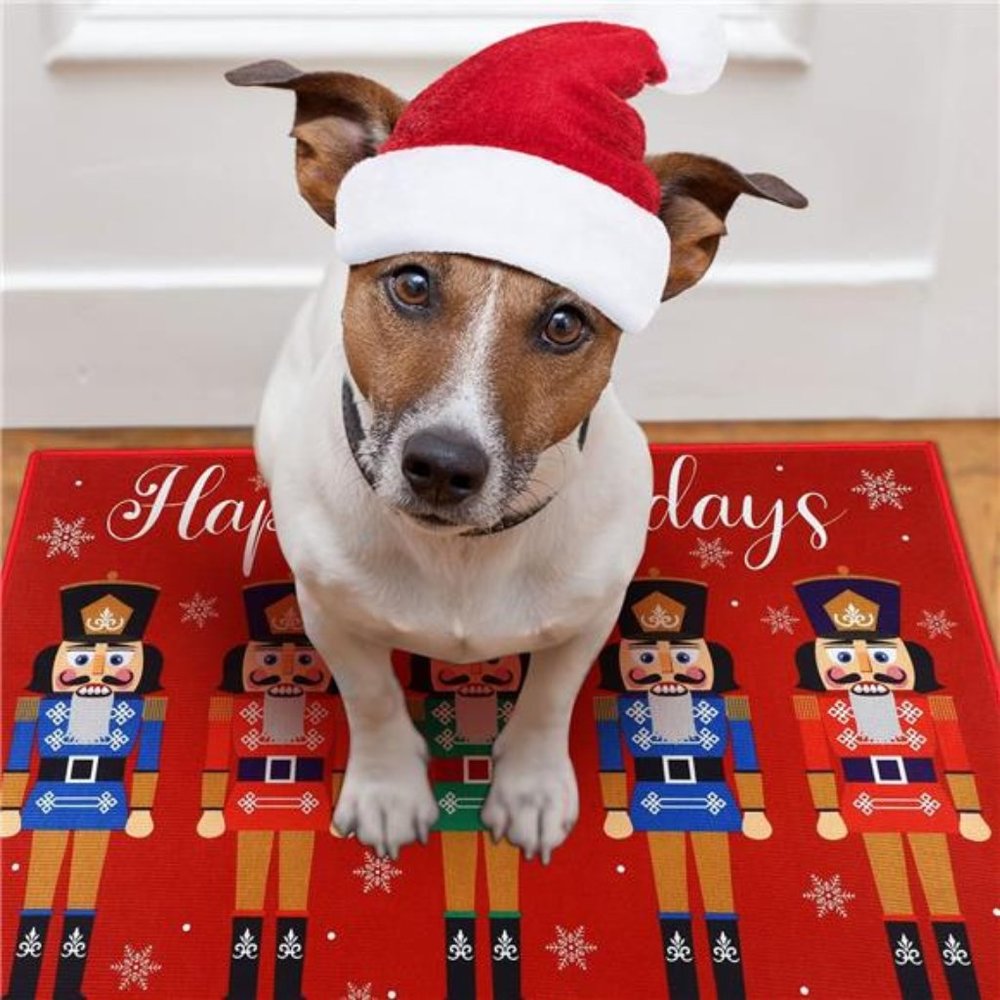Nutcracker Kitchen Rug Christmas Doormat Entrance Welcome Mat Small Floor Carpet